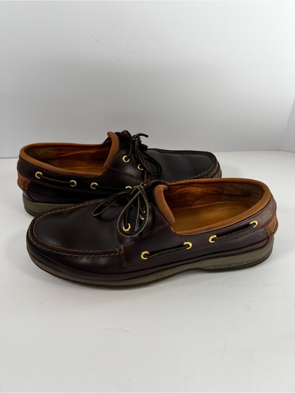 Sperry Gold Cup ASV Boat Shoes Mens 11.5 M Amaretto Leather Deerskin Lining